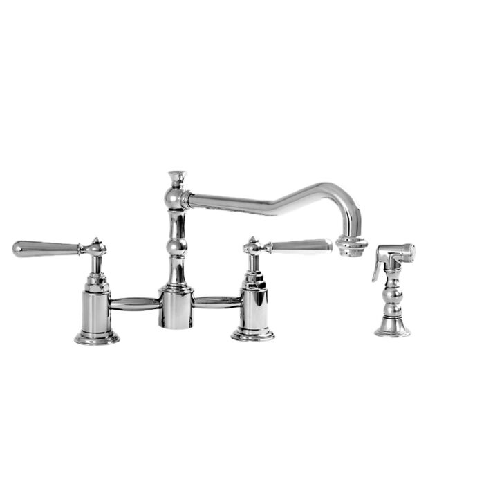 Pillar Kitchen Faucet With Hand Spray Shown With Loire Handle