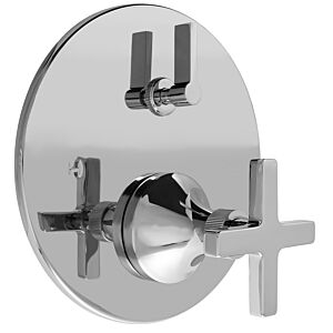 E-Mini Thermostatic Trim with Integral Control - Round Plate with Stella-X Handle 