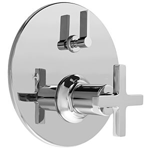 E-Mini Thermostatic Trim with Integral Control - Round Plate with Tribeca-X Handle