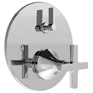 E-Mini Thermostatic Trim with Integral Control - Round Plate with Capella-X Handle