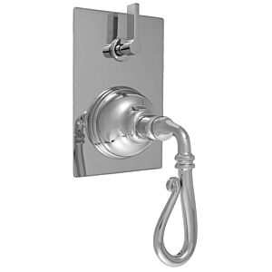 E-Mini Thermostatic - Integrated Rectangle Plate - Trim only with Bordeaux handle