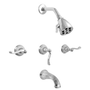 3200 Series 3 Valve Tub and Shower Set with Devon Handles (available as trim only P/N: 1.324533DT)