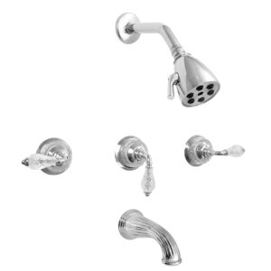3200 Series 3 Valve Tub and Shower Set with Luxembourg Handles (available as trim only P/N: 1.326533DT)