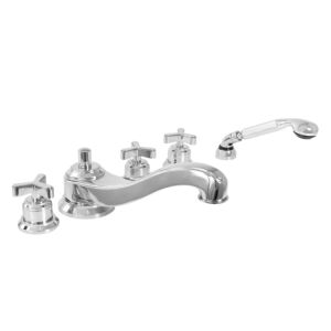 620 Series Roman Tub Set with Diverter Handshower and Moderne X Handle (available as trim only P/N: 1.629493T)