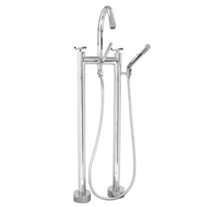 Contemporary Floormount Telephone Tub Filler with Stella-X Handle 