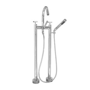 Contemporary Floor Mount Tub Filler with Ceres II Handle 