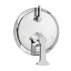 E-Mini Thermostatic Trim - Integrated Control - Round Plate with Piston Handle