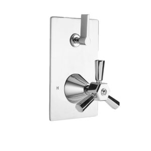 E-Mini Thermostatic - Integrated Rectangle Plate - Trim only with Regent X Handle