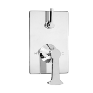 E-Mini Thermostatic Trim - Integrated Control - Rectangle Plate with Piston Handle