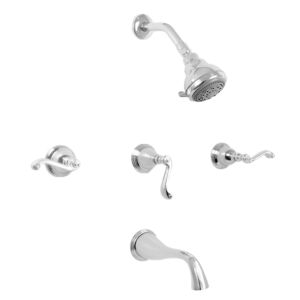 200 Series Three Valve Tub and Shower Set with Hampshire Handle (available as trim only P/N: 1.201333T)