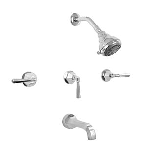 300 Series Three Valve Tub and Shower Set with Windham Handle (available as trim only P/N: 1.301033T)