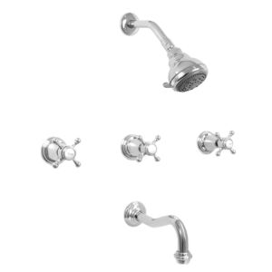 350 Series Three Valve Tub and Shower Set with St. Michel Handle (available as trim only P/N: 1.355533T)