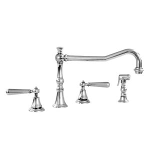 350 Series Widespread Kitchen Faucet and Metal Hand spray shown with Loire Handle (available with most Sigma handles)