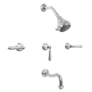 350 Series Three Valve Tub and Shower Set with Monte Carlo Handle (available as trim only P/N: 1.355933T)