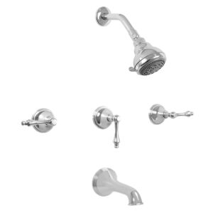 400 Series Three Valve Tub and Shower Set with Lexington Handle (available as trim only P/N: 1.400333T)