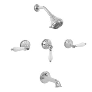 400 Series Three Valve Tub and Shower Set with New Hampton Handle (available as trim only P/N: 1.404333T)