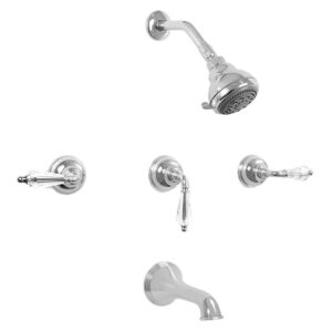 400 Series Three Valve Tub and Shower Set with Portofino Handle (available as trim only P/N: 1.406333T)
