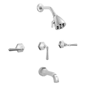 720 Series Three Valve Tub and Shower Set with Valencia Handle (available as trim only P/N: 1.727433T)