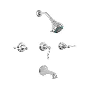 800 Series Three Valve Tub and Shower Set with Siena Handle