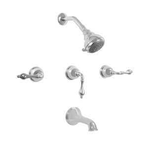 800 Series Three Valve Tub and Shower Set with Houston Lever