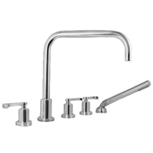 Roman Tub Set with Deckmount Handshower and Diverter Piston Handle