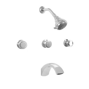 900 Series Three Valve Tub and Shower Set with Seville Handle
