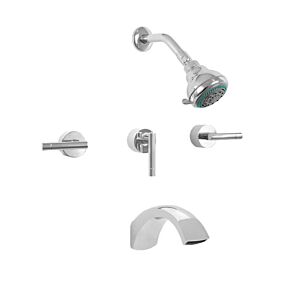 900 Series Three Valve Tub and Shower Set with Palermo Handle