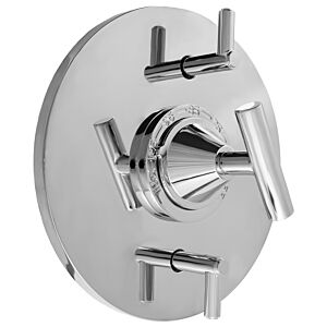 1/2" Thermostatic Shower Set with Ceres II Handle and Round Contemporary Plate with Two Volume Controls (available as trim only P/N: 1.075096.V2T)