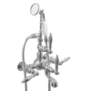 Exposed Wall Mount Tub Filler with Handshower and 486 Handle