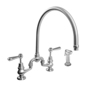 Sancerre High-Arc Bridge Kitchen Faucet with Sidespray - 484 Handle