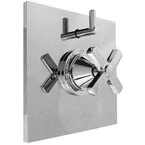 1/2" Thermostatic Shower Set with Lira Handle and One Volume Control and Square Contemporary Plate (available as trim only P/N: 1.058296.V1T) 