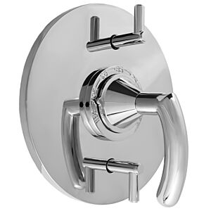 1/2" Thermostatic Shower Set with Prana Handle and Round Contemporary Plate with Two Volume Controls (available as trim only P/N: 1.079296.V2T)