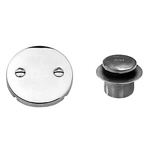 Toe-Activated Tub Drain with Faceplate for Waste and Overflow