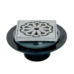 4" Square ABS Fleur Shower Drain